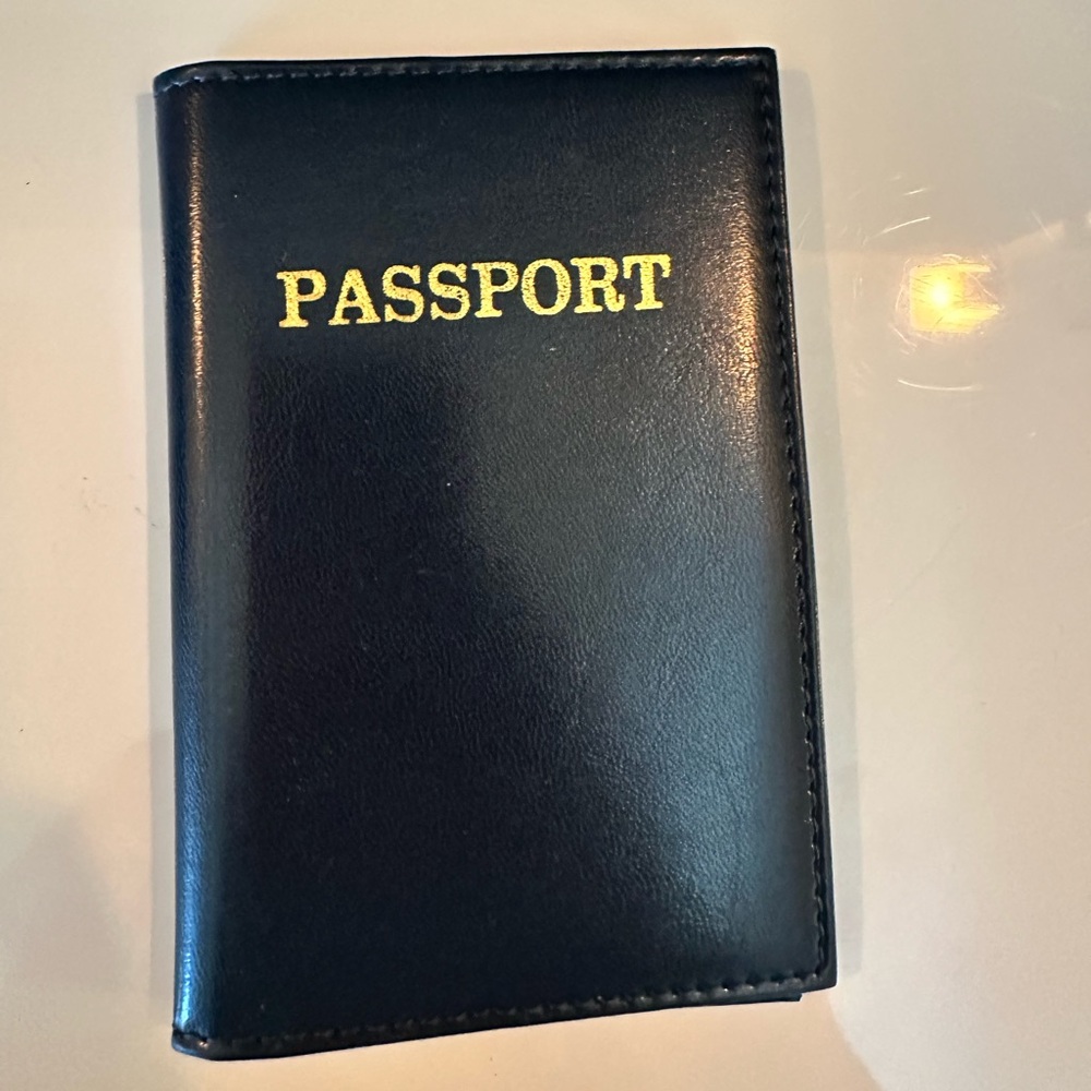Navy Leather Passport Holder